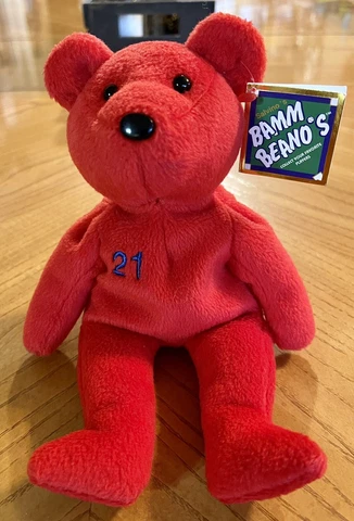 Bamm Beano's Sammy Sosa #21 Bean Bag Beanie Plush Bear 1998 A7 Cover