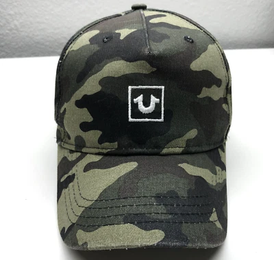 True Religion Brand Green Camo Baseball Cap Mens OSFM Snapback Foto 1 de 4