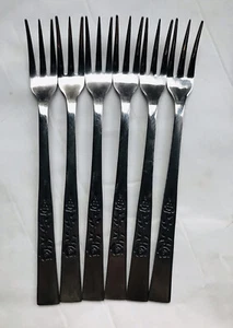 Juego de 6 tenedores de cócteles de mariscos de cóctel rosa pulida Oxford Hall 5,5" Japón - Imagen 1 de 5