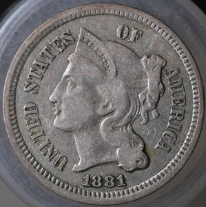 1881 3¢ Nickel VF+ - Picture 1 of 6