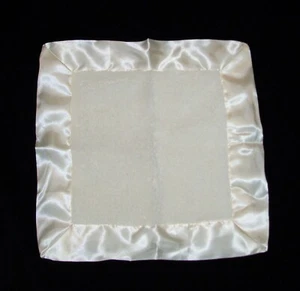 TL Care Cream Ecru Off White Luxury Plush Satin Edge Baby Blanket Silky Mini - Picture 1 of 3