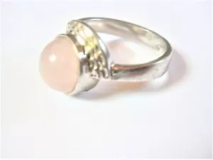 Anello In Argento 925 Con Quarzo Rosa, 5,7 G - Foto 1 di 3