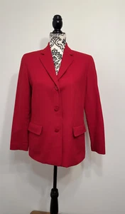 josephine chaus petite red wool blend lined blazer jacket size 8P - Picture 1 of 11