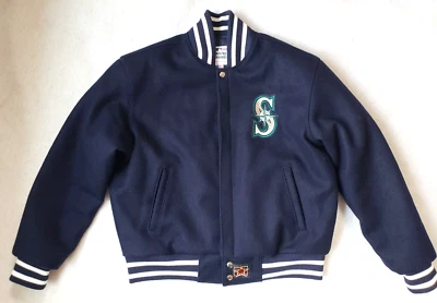 SEATTLE MARINERS JH DESIGN VARSITY ALL WOOL EMBROIDERED LOGO JACKET XL USA $499 - Image 1 of 4