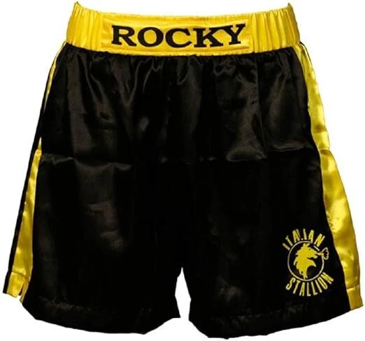 Pantalones Cortos Boxer Semental Italiano Negro Película Rocky Halloween Juegos con disfraces Foto 1 de 4