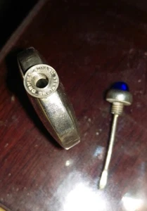 ANTIQUE STERLING SILVER PERFUME BOTTLE W/ COBALT DROPPER TOP - Picture 1 of 7