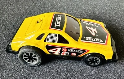 Vintage Tonka Metal #4 Yellow Race Car Clutch Popper Chevrolet Monza 5" Long HTF - Image 1 of 4