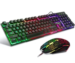 BAKTH Multiple Color Rainbow LED Backlit Mechanical Feeling USB Gaming - Black - Picture 1 of 6