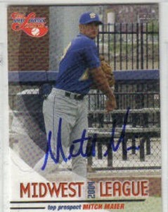 Mitch Maier auto 2004 Burlington Bees card bb #3185