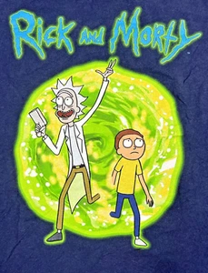 Rick and Morty Portal T-Shirt Dark Blue Adult Swim Ripple Junction Men's XL - Picture 1 of 8