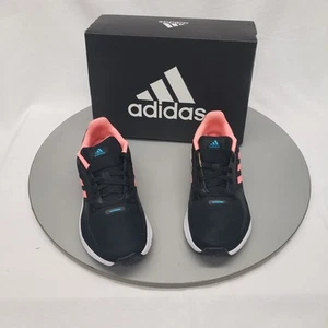 NIB Adidas Run Sneakers Black Coral Pink Size 13K Girls Tennis Shoes  Art GX3537 - Picture 1 of 13