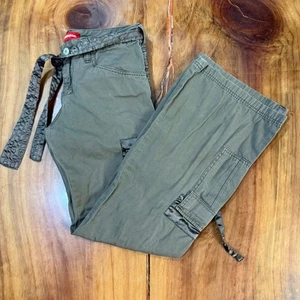Vintage Y2K Unionbay Women's Pants 7 Low Rise Wide leg cargo Ribbon Baggy P24 - Picture 1 of 7