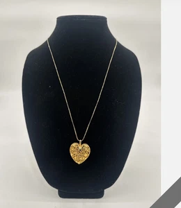 Stunning Silver 925 Chain Necklace with Heart Pendant, 17" - Picture 1 of 5