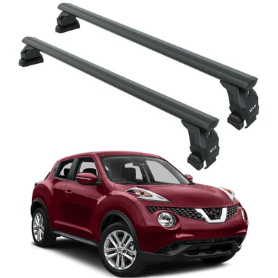 For Nissan Juke F15 2011-2019 Roof Rack Cross Bars Normal Roof Alu Black - Image 1 of 4