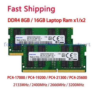 Samsung 8GB 16GB 32GB DDR4 2133 2400 2666 3200 MHz SO-DIMM Ram 260Pin für Laptop - Bild 1 von 4