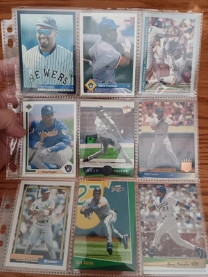 Lote de 9 tarjetas de béisbol Greg Vaughn Milwaukee Brewers Tampa Bay Rays Foto 1 de 2
