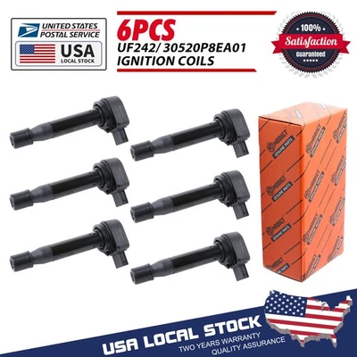 Paquete de 6 bobinas de encendido 30520P8EA01 para Honda Odyssey Acura 1999-2009 3,0/3,2/3,5 L Foto 1 de 4