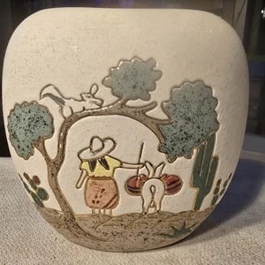 Ceramica Gardiel  Ceramic Vase Outlined In 24K Linea Gold Southwest Pottery - Picture 1 of 8