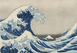 Poster Great Wave Off Kanagawa arte classica da parete Giappone - 16x12/20x16/24x18/36x24 - Foto 1 di 11