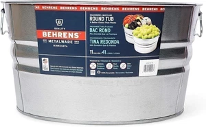 Behrens 1GS 11 Gallon Round Galvanized Steel Tub - Picture 1 of 5