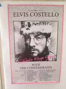ELVIS COSTELLO SINGS AGAIN WITH THE CONFEDERATES 1987 TOUR POSTER 23 3/4" X 34" - Picture 1 of 1