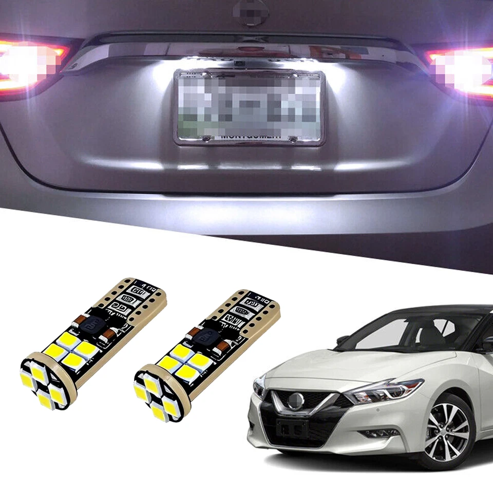 2x White 168 2825 LED License Plate Light Bulbs for 2000-2023 Nissan Maxima - Image 1 of 4