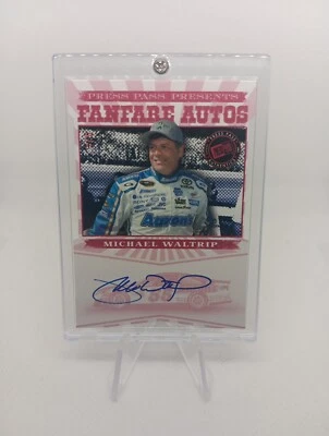 2013  Press Pass Fanfare  Michael Waltrip Autograph Pink   3/5  Mnt. - Image 1 of 4