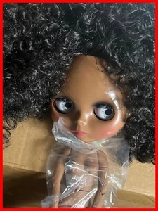 Muñeca BJD desnuda 1/6 Blythe piel súper negra cabello afro articulación cuerpo cara brillante 30 cm - Imagen 1 de 25