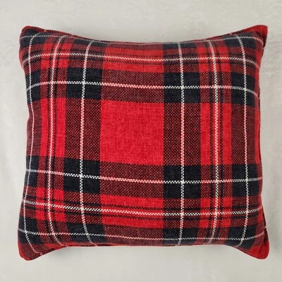 ENVOGUE HOLIDAY Pillow Red Blue White Plaid Oversized Comfy Christmas Country  - Image 1 of 4