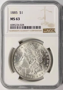 1885 Morgan Silver Dollar $1 NGC MS63 - Picture 1 of 4