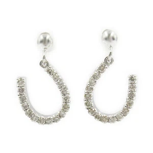 JOYAS Diamante Pierced Pendientes K18 WG Oro Blanco Transparente Usado - Imagen 1 de 7