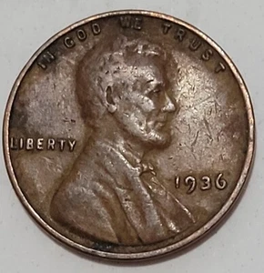 1936 P Lincoln Wheat Cent Penny - Bild 1 von 2