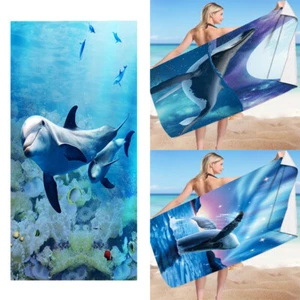 Premium Microfiber Beach Bath Towels Strong Absorbent Dry Dolphin Comfortable - Picture 1 of 28