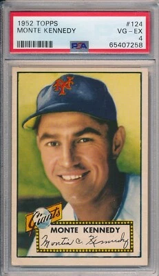 1952 TOPPS #124 MONTE KENNEDY - PSA 4 VG-EX (SVSC) - CENTERED! - Image 1 of 2