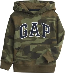 GAP Kids Green Camo Logo Cotton Fleece Hoodie, Casual Comfort Size Small - Picture 1 of 1
