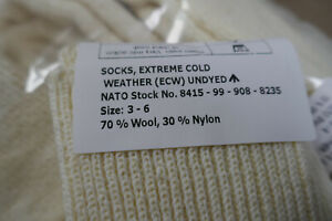 Army Issue Extreme Cold Weather ECW Arctic Socks  Size 3 - 6  PACK OF FIVE - NEW