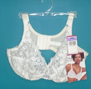 NWT Vtg Playtex Secrets #4302 Embroidered Rosebud Lace Shaping Bra 38DD - Picture 1 of 7