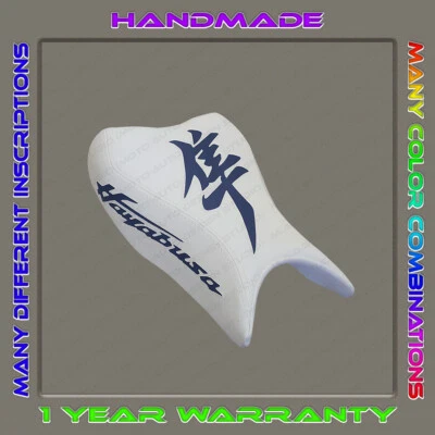 CUSTOM Front Design Seat Cover Suzuki Hayabusa 2021-23-2025 white+d.blue (3gen) - Image 1 of 4