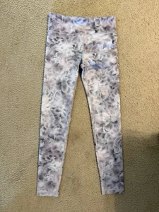 Athleta Girl High Rise Printed Chit Chat Tight S XL 14 Gray Floral Full Length - Picture 1 of 4