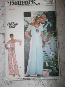 VINTAGE BUTTERICK #4768 JUMPSUIT SIZE 10 MISSES' PATTERN & INSTRUCTIONS UNCUT - Picture 1 of 2