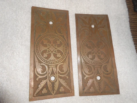 VICTORIAN DOOR FINGER PLATES PUSH PLATES BEAUTIFUL Cover