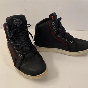 Harley-Davidson Womens Mackey Waterproof Black Leather Biker Boots D87165 9.5 - Picture 1 of 12