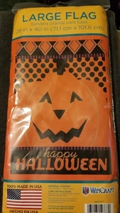 WINCRAFT HAPPY HALLOWEEN PUMPKIN HOUSE FLAG 28" x 40" *NEW IN PACKAGE* - Picture 1 of 1