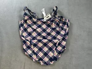 nwt Victorias Secret PINK womens TOP tank M Shirt BLUE Singlet Bralette NEW - Picture 1 of 5