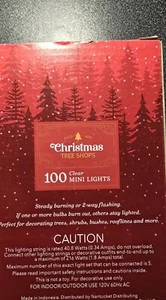 100ct Green Cord, Mini Clear Lights, (Indoor/Outdoor) - Christmas Tree Shops - Picture 1 of 6