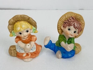 Vintage 60er Jahre Lego Junge und Mädchen Angeln Porzellan Figuren - Made in Japan - Bild 1 von 2