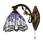 Tiffany Stained Glass Wall Lamp Brass Arm Wall Sconces for Hallway Deco Lighting
