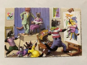 Vintage Alfred Mainzer Katzen Kätzchen Farbdruck Postkarte Belgien 4907 Portraitmalerei - Bild 1 von 2