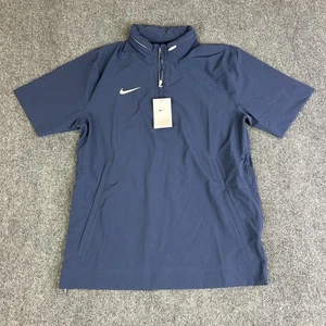 Nike Football Coaches Sideline 1/4 Zip Hoodie Jacket Mens M Navy Blue White NWT - Picture 1 of 8