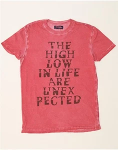 DESIGUAL Mens Graphic T-Shirt Top Large Pink Cotton CO21 - Picture 1 of 3
